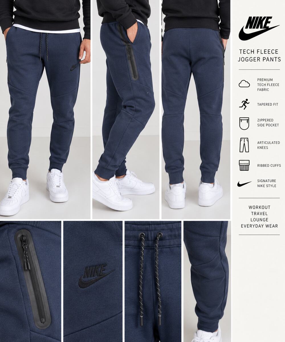 Nike Tech Fleece Men’s Jogger Pants Navy Blue Size S